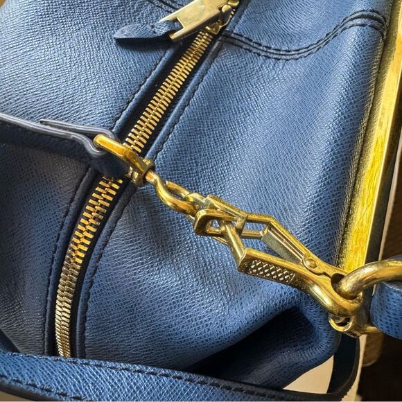 J. Crew 100% Real Leather Purse Tote Bag W Old Gold Zippers Excellent Condition - Picture 3 of 16